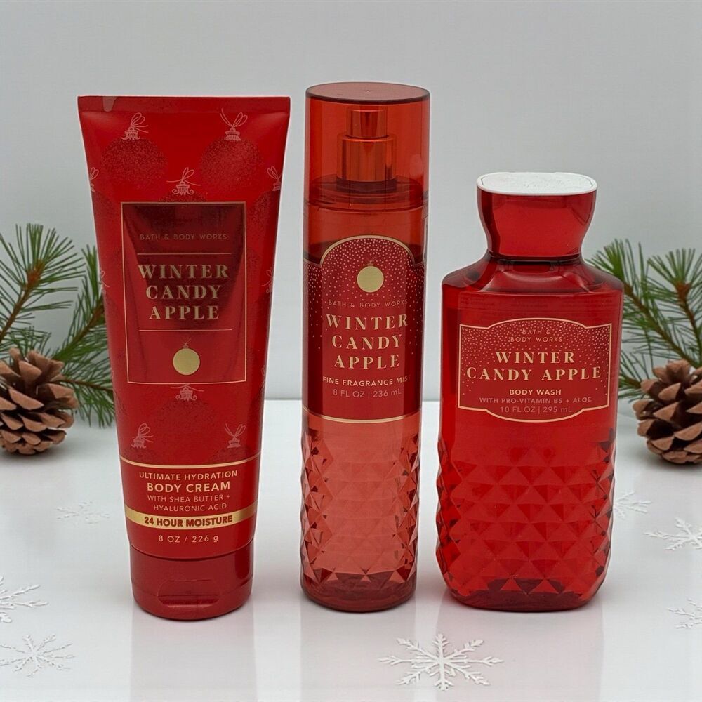 Bath & Body Works Winter Candy Apple Body Care Gift Set NWT